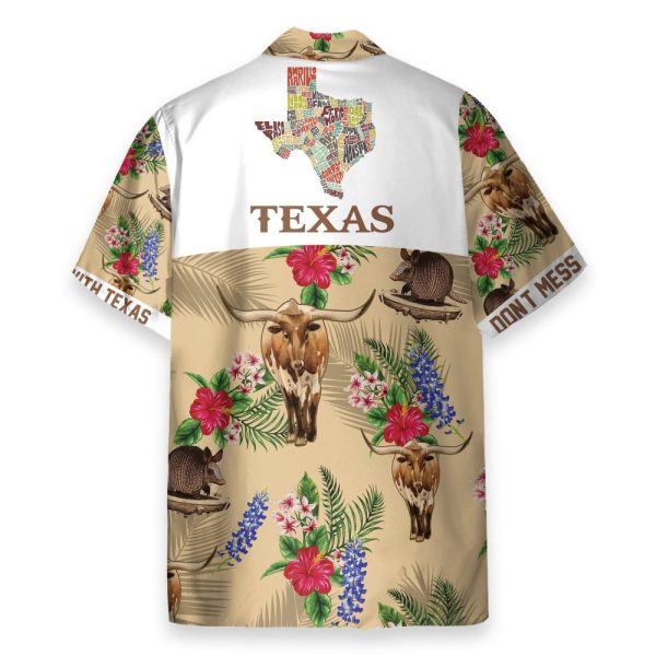 Tribal Armadillo And Longhorn Texas Pattern Hawaiian Shirt & Beach Shorts