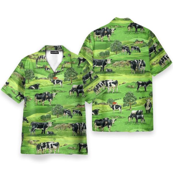 Dairy Cow On Grass Valley Hawaiian Shirt & Beach Shorts