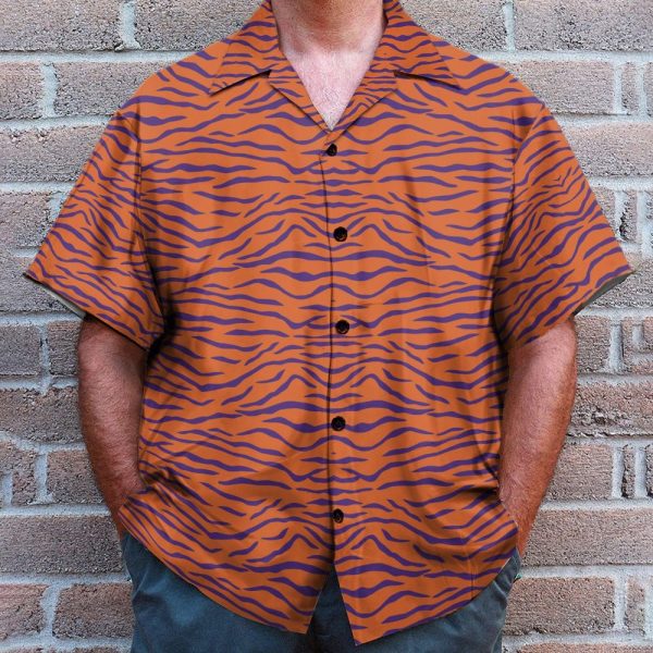 Clemson Tiger Stripe Cosplay Costume Hawaiian Shirt & Beach Shorts