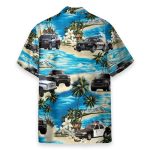 Police Cars On The Beach Tropical Hawaiian Shirt & Beach Shorts