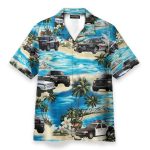 Police Cars On The Beach Tropical Hawaiian Shirt & Beach Shorts