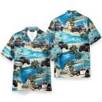 Police Cars On The Beach Tropical Hawaiian Shirt & Beach Shorts