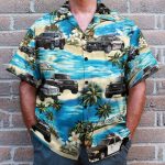 Police Cars On The Beach Tropical Hawaiian Shirt & Beach Shorts
