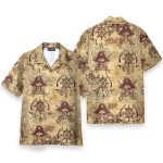 Pirate Skull Vintage Nautical Map Pattern Hawaiian Shirt & Beach Shorts