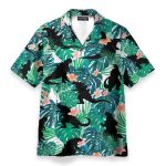 Godzillla Movies Tropical Leaves Pattern Hawaiian Shirt
