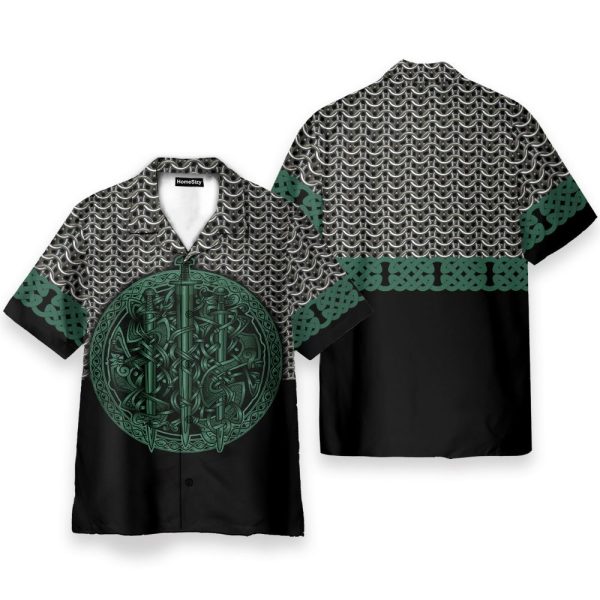 Mix Celtic Patterns Green Men'S Button'S Up Shirts Hawaiian Shirt