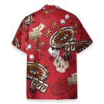 Casino Pattern Red Men'S Button'S Up Shirts Hawaiian Shirt & Beach Shorts
