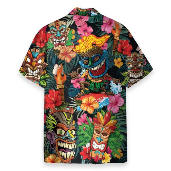 Tiki Tiki Awesome Men'S Button'S Up Shirts Hawaiian Shirt