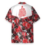 Boxing Gloves Red Flower Pattern Hawaiian Shirt
