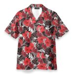 Boxing Gloves Red Flower Pattern Hawaiian Shirt