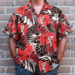 Boxing Gloves Red Flower Pattern Hawaiian Shirt