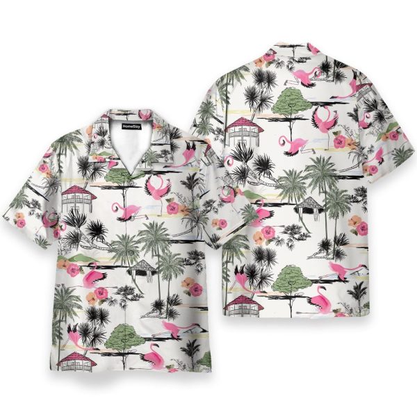 Flamingo Yoga Summer Tropical Pattern Hawaiian Shirt & Beach Shorts