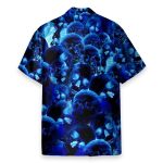 Blue Skull Men'S Button Up Shirts Hawaiian Shirt & Beach Shorts