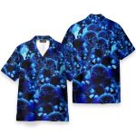 Blue Skull Men'S Button Up Shirts Hawaiian Shirt & Beach Shorts