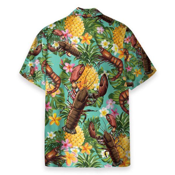 Lobster Tropical Leaves Pattern Hawaiian Shirt & Beach Shorts