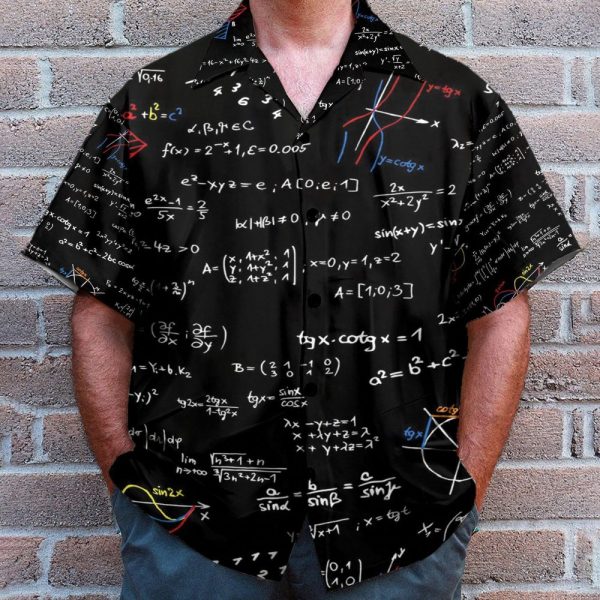 Geometry Science Men'S Button'S Up Shirts Hawaiian Shirt & Beach Shorts