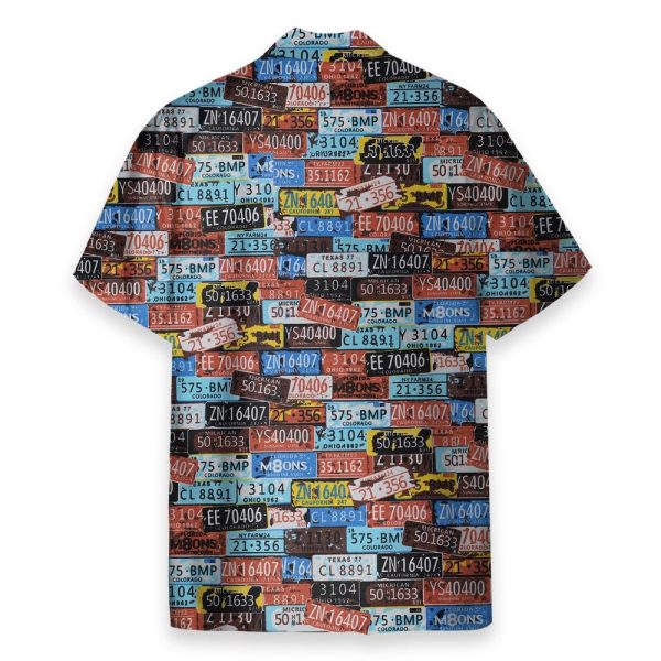 Vintage License Plate Number Hawaiian Shirt & Beach Shorts
