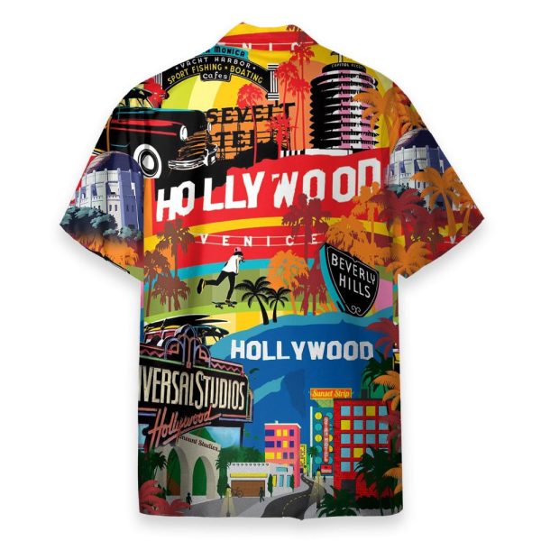 Hollywood Los Angeles City Aloha Hawaiian Shirt