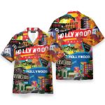 Hollywood Los Angeles City Aloha Hawaiian Shirt