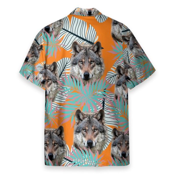 Wolf Tropical Leaves Pattern Hawaiian Shirt