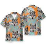 Wolf Tropical Leaves Pattern Hawaiian Shirt