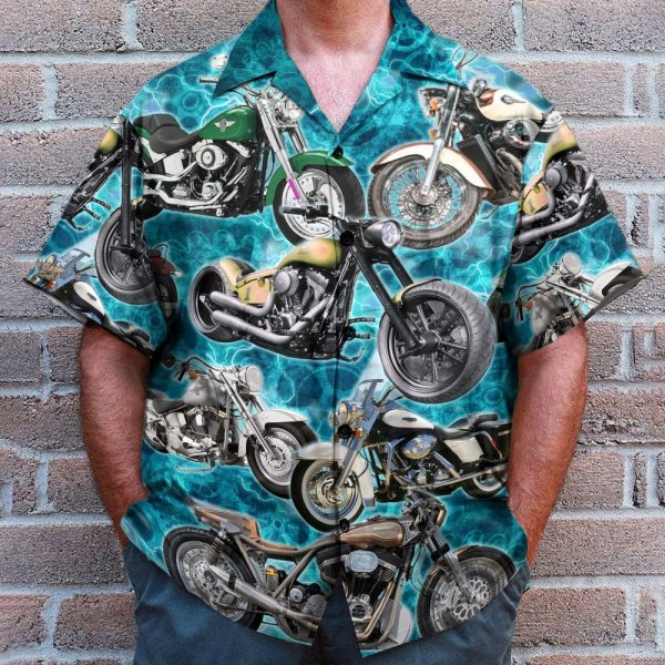 Motorcycles Once A Biker Hawaiian Shirt