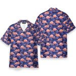 Flamingo Bird Tropical Flowers Hawaiian Shirt & Beach Shorts