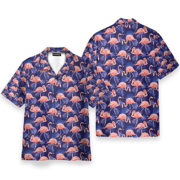 Flamingo Bird Tropical Flowers Hawaiian Shirt & Beach Shorts