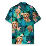 Golden Retriever In Tropical Green Leaves Hawaiian Shirt