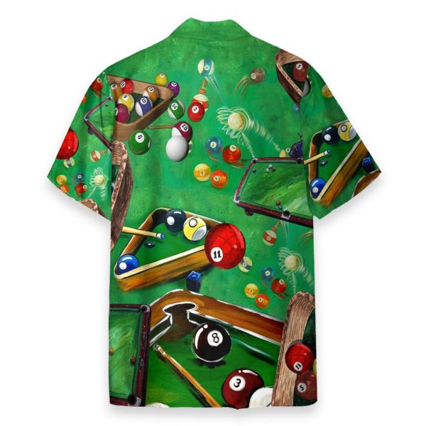 Playing Pool Billiard Tropical Hawaiian Shirt