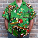 Playing Pool Billiard Tropical Hawaiian Shirt