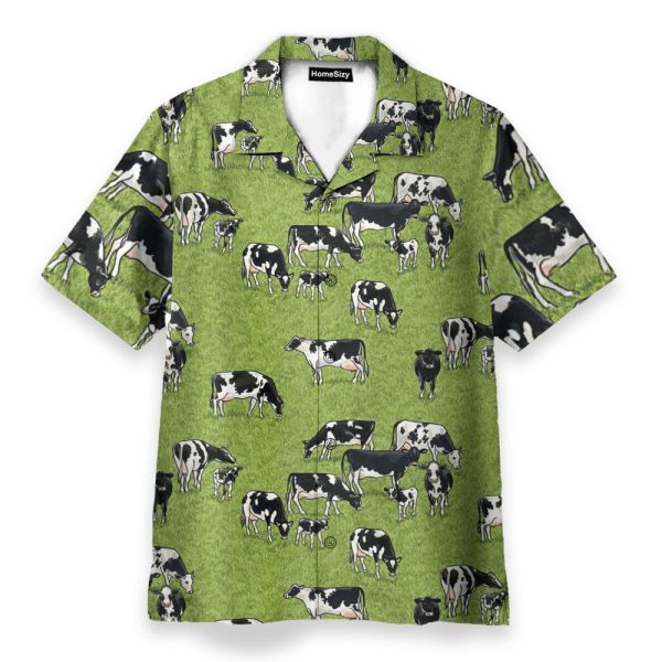 Dairy Cow On The Grass Field Hawaiian Shirt & Beach Shorts