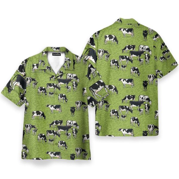 Dairy Cow On The Grass Field Hawaiian Shirt & Beach Shorts