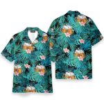 Beer In Tropical Green Leaves Hawaiian Shirt