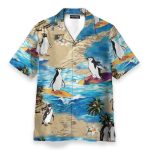 Penguin Island Funny Button'S Up Shirts Hawaiian Shirt