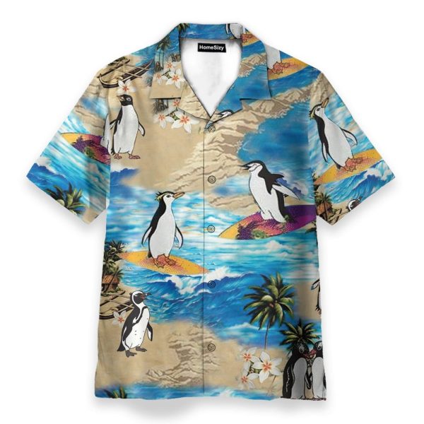 Penguin Island Funny Button'S Up Shirts Hawaiian Shirt