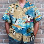 Penguin Island Funny Button'S Up Shirts Hawaiian Shirt