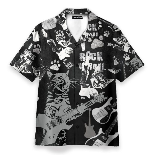 Rock N Roll Cats Make A Statement Hawaiian Shirt