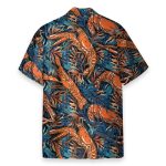 Shrimp Tropical Leaves Pattern Hawaiian Shirt & Beach Shorts