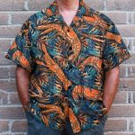 Shrimp Tropical Leaves Pattern Hawaiian Shirt & Beach Shorts
