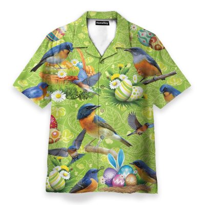 Bluebirds Happy Easter Day Hawaiian Shirt