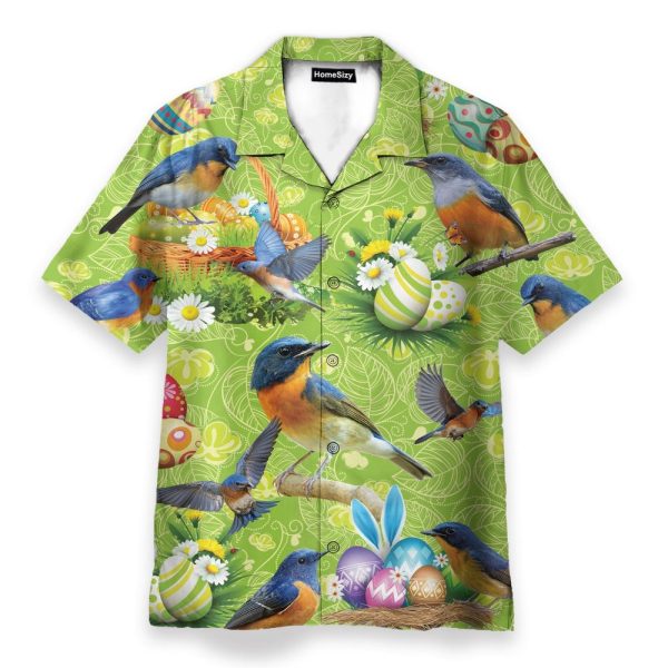 Bluebirds Happy Easter Day Hawaiian Shirt