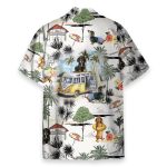Dachshund And Hippie Campervan On The Beach Retro Hawaiian Shirt