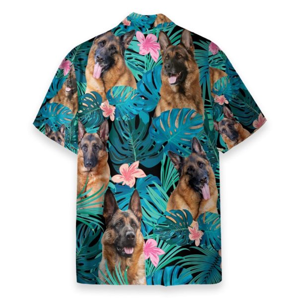 German Shepherd Dog Tropical Leaves Hawaiian Shirt