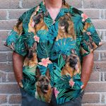 German Shepherd Dog Tropical Leaves Hawaiian Shirt