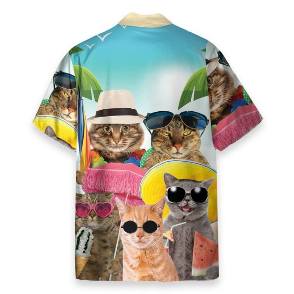Cat Tropical Beach Hawaiian Shirts