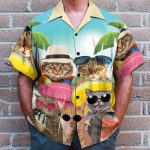 Cat Tropical Beach Hawaiian Shirts