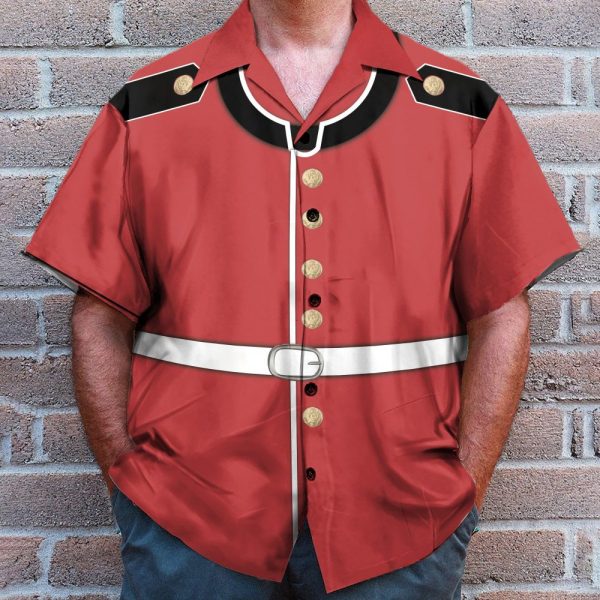 Queen'S Guard Cosplay Costume Hawaiian Shirt & Beach Shorts