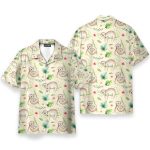 Sloth Leaf Pattern Tropical Hawaiian Shirt & Beach Shorts