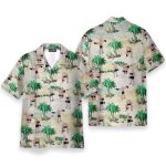 Weight Lifting Tropical Pattern Hawaiian Shirt & Beach Shorts